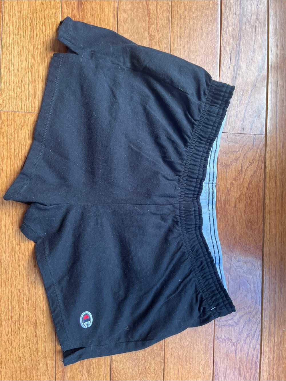 Champion Black Running Shorts with Grey Waistband Accent